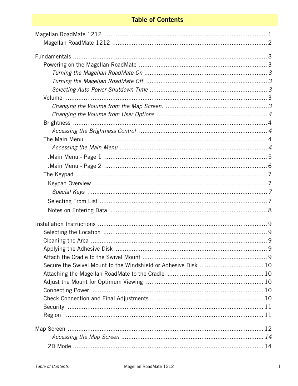 Magellan RoadMate 1212 User Manual | Page 5 / 60