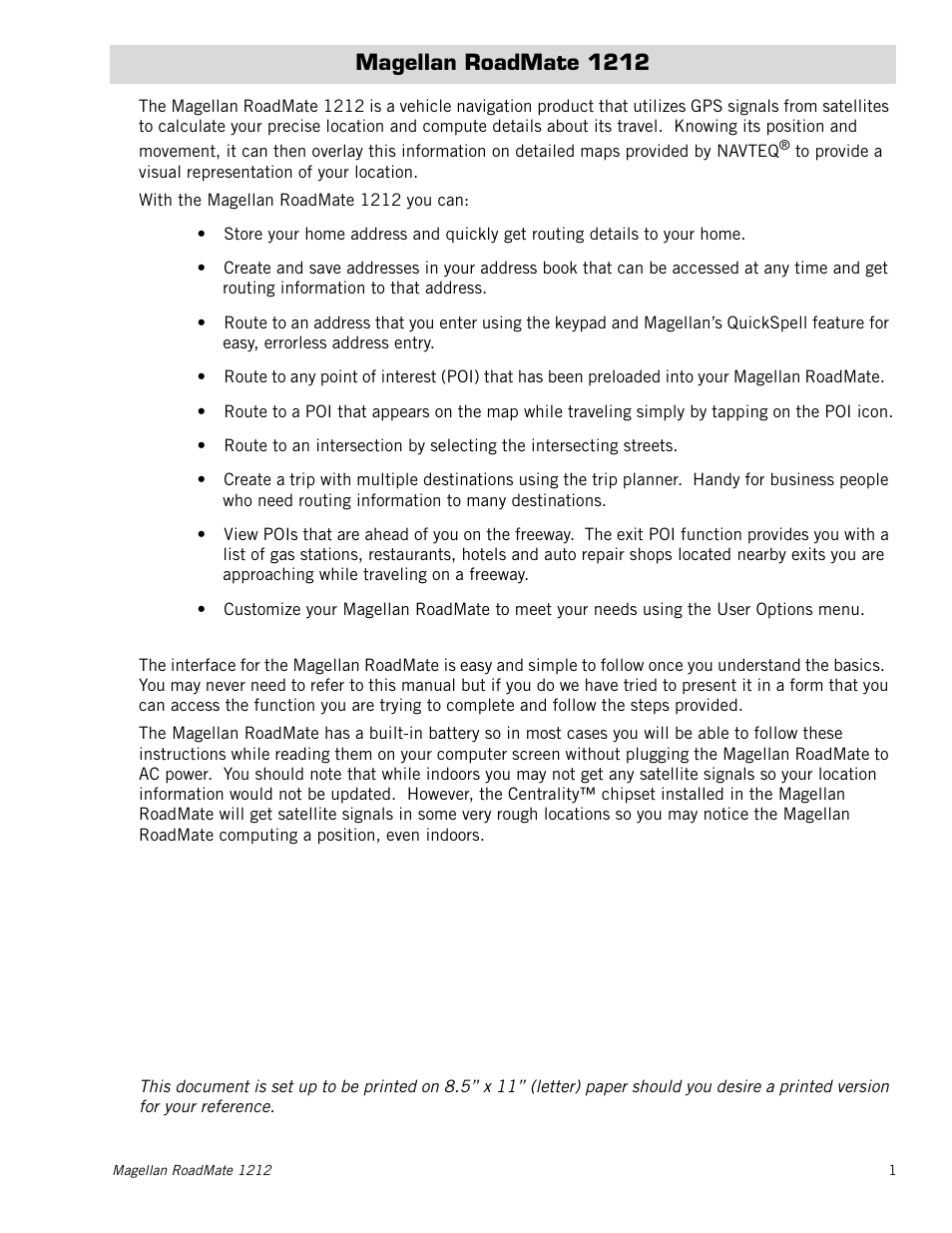 Magellan roadmate 1212 | Magellan RoadMate 1212 User Manual | Page 9 / 60