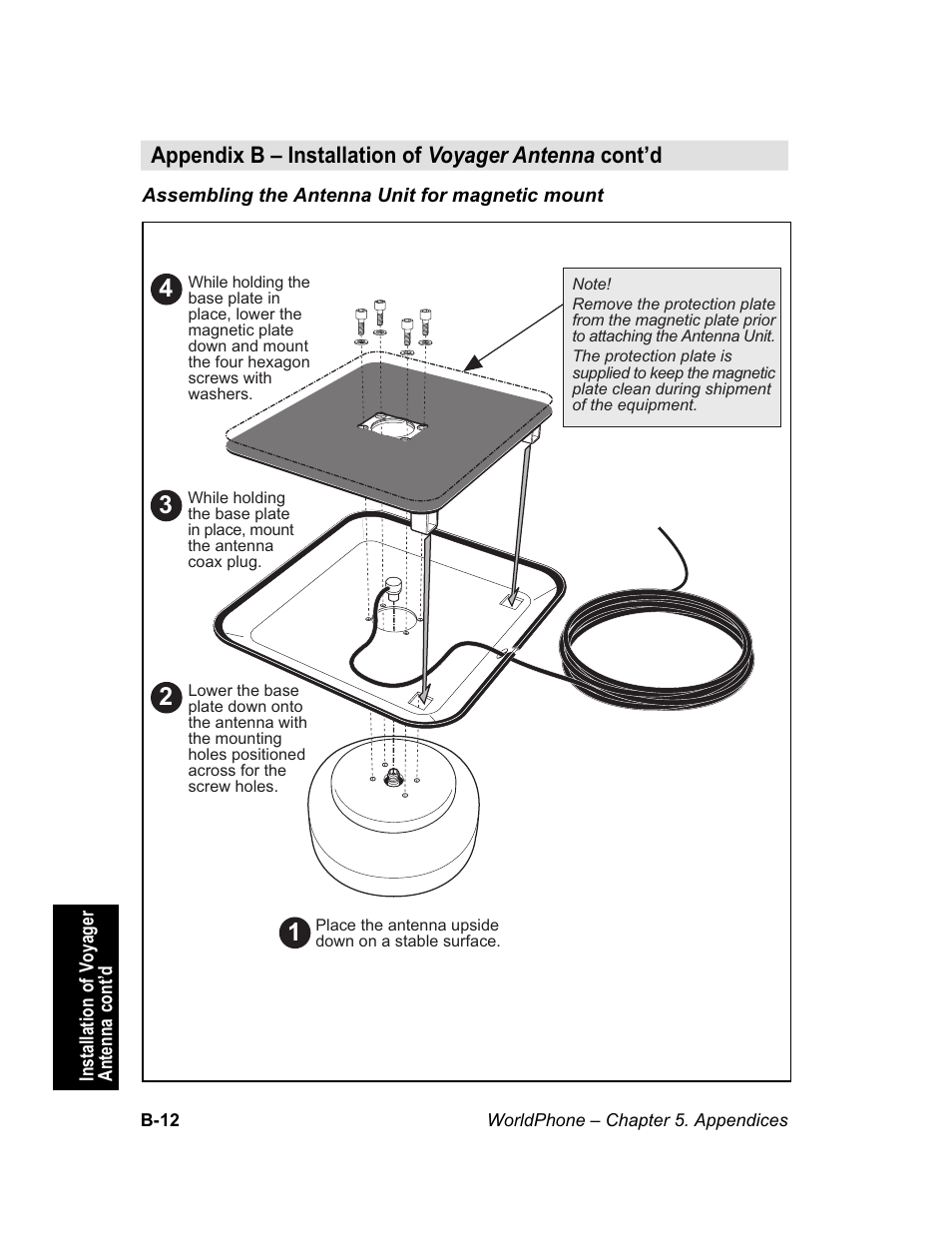 Assembling the antenna unit for magnetic mount | Magellan GLOBAL SATELLITE TELEPHONE User Manual | Page 114 / 164