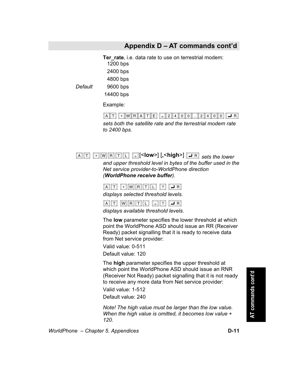 At +wrtl, At +wrtl ? ç, At wrtl =? ç | Magellan GLOBAL SATELLITE TELEPHONE User Manual | Page 139 / 164