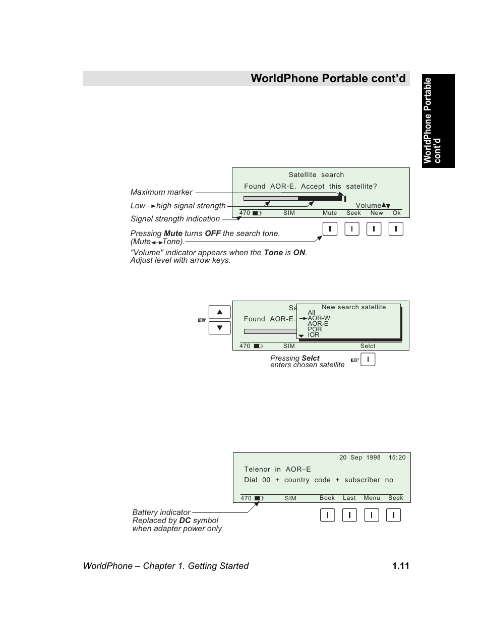 Worldphone portable cont’d | Magellan GLOBAL SATELLITE TELEPHONE User Manual | Page 17 / 164