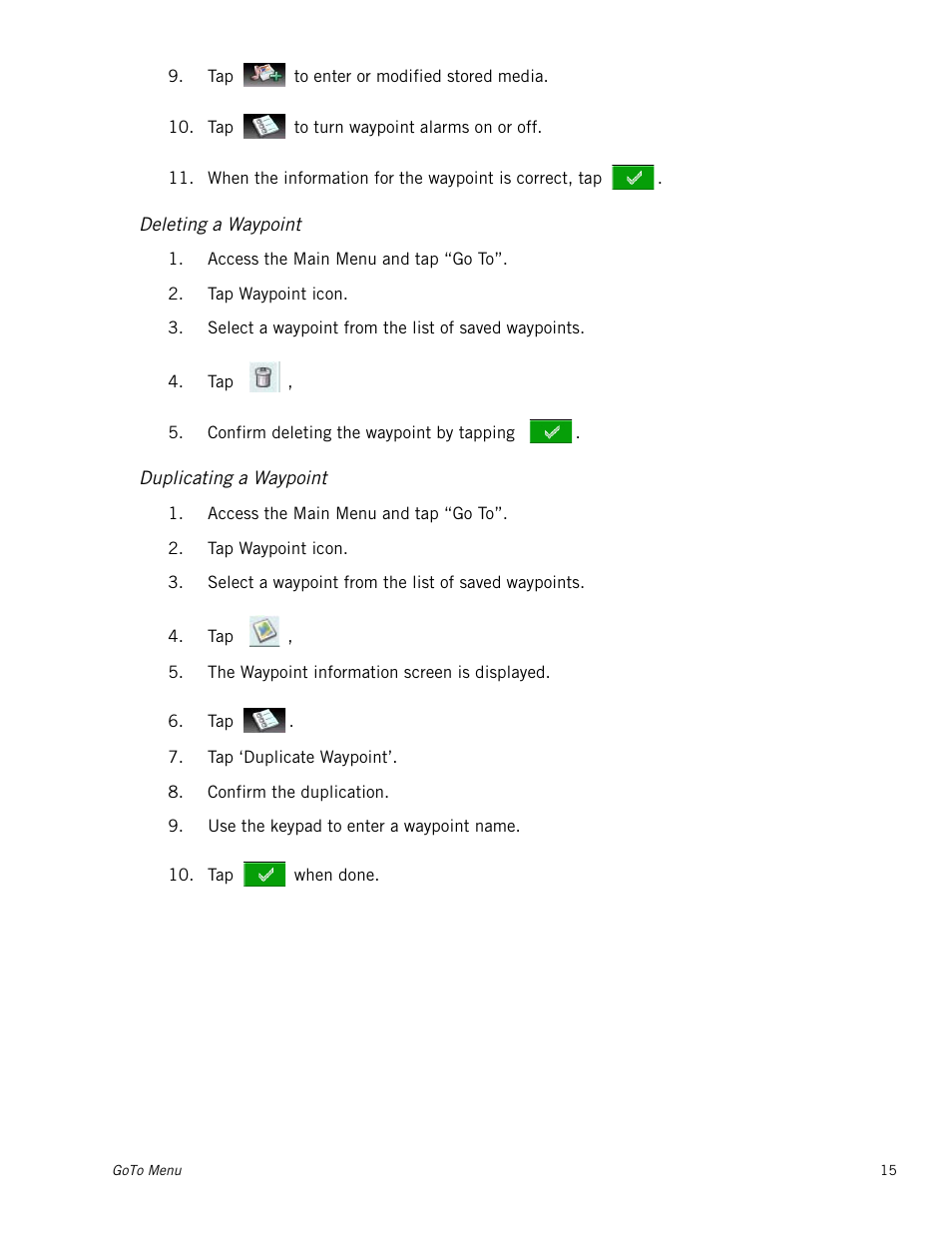 Deleting a waypoint, Duplicating a waypoint | Magellan RoadMate 2000 User Manual | Page 21 / 33