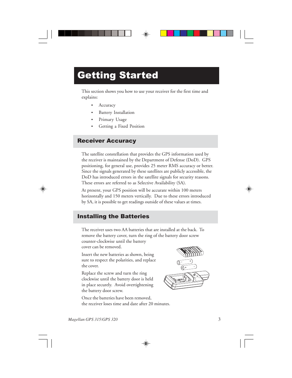 Getting started | Magellan GPS 320 User Manual | Page 11 / 78