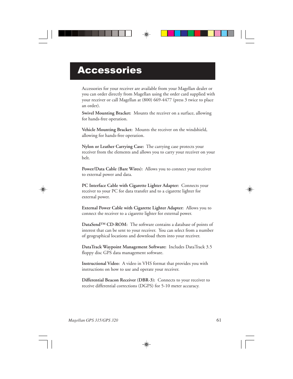 Accessories | Magellan GPS 320 User Manual | Page 69 / 78