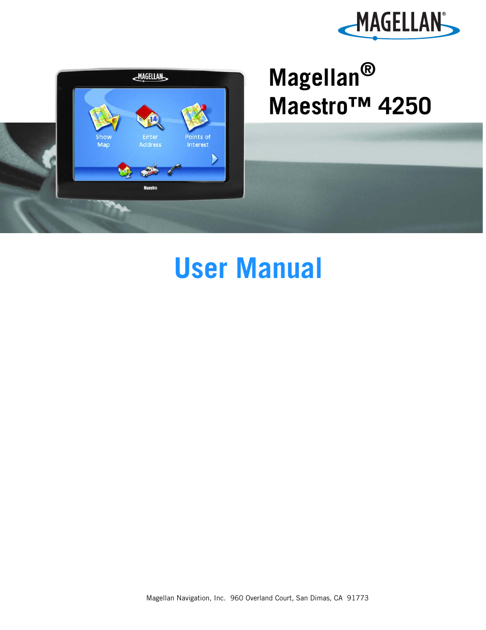 Magellan Maestro 4250 User Manual | 82 pages