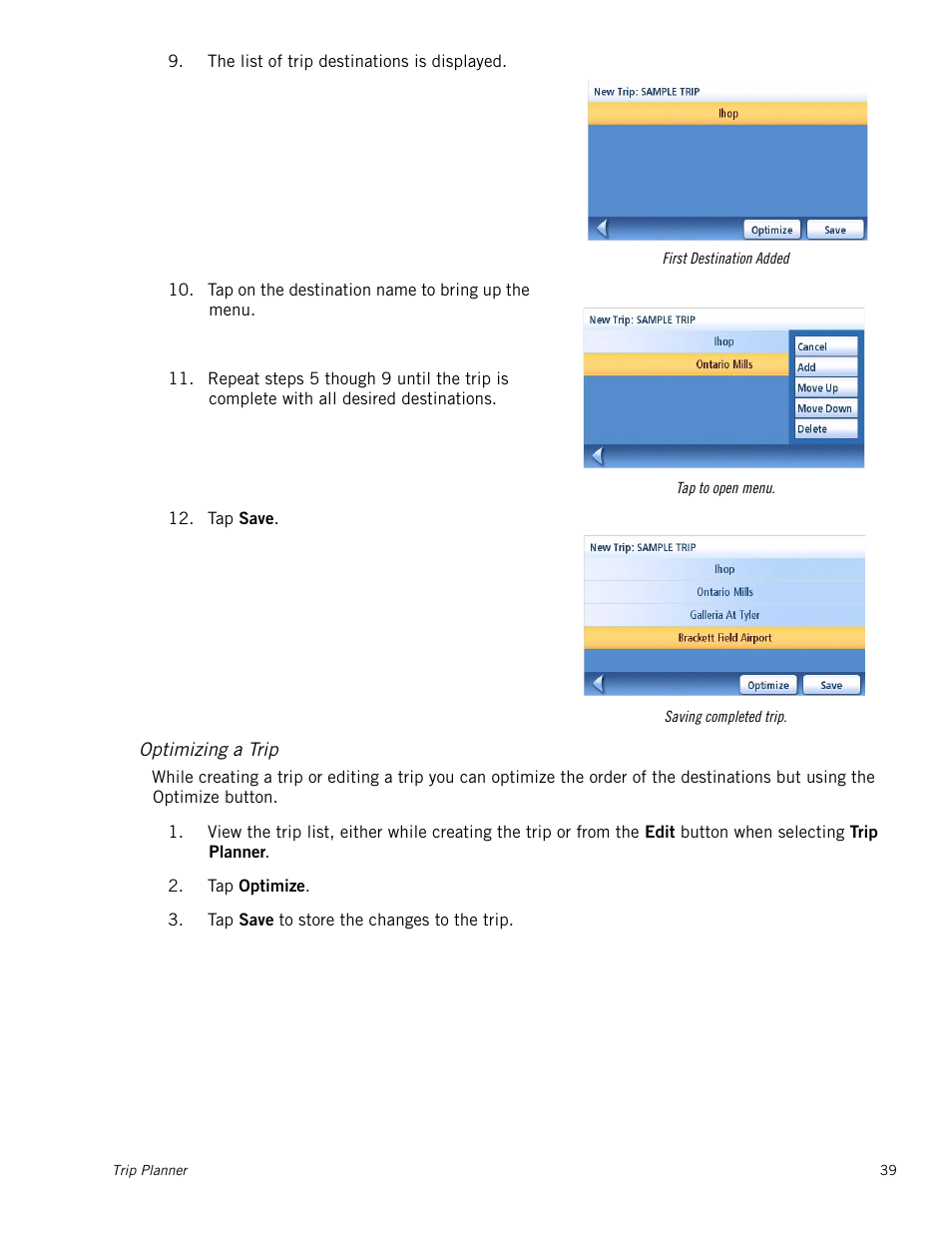 Optimizing a trip | Magellan Maestro 4250 User Manual | Page 49 / 82