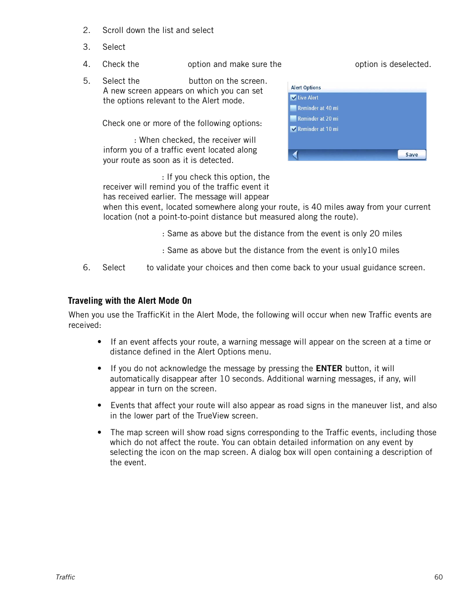 Traveling with the alert mode on | Magellan Maestro 4250 User Manual | Page 70 / 82