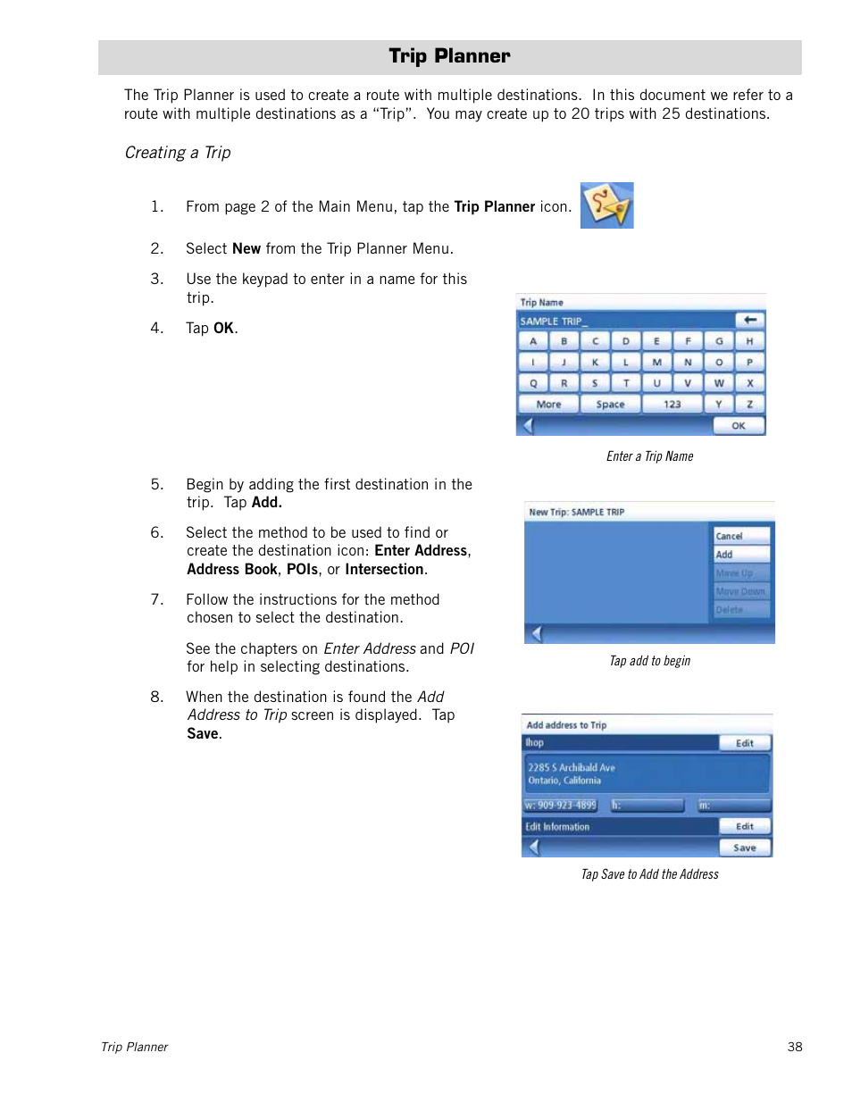 Trip planner | Magellan MAESTRO 5310 User Manual | Page 47 / 75