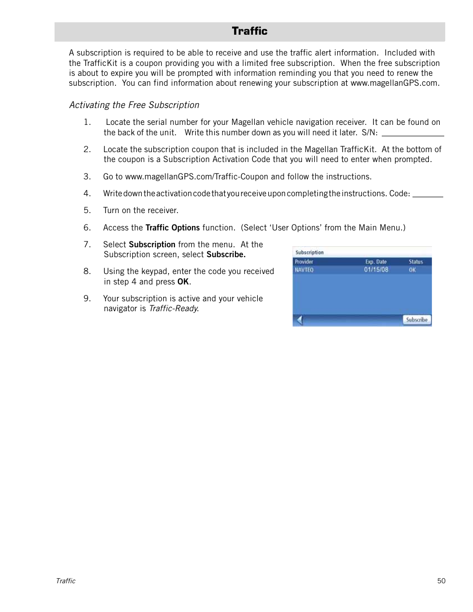 Traffic | Magellan MAESTRO 5310 User Manual | Page 59 / 75