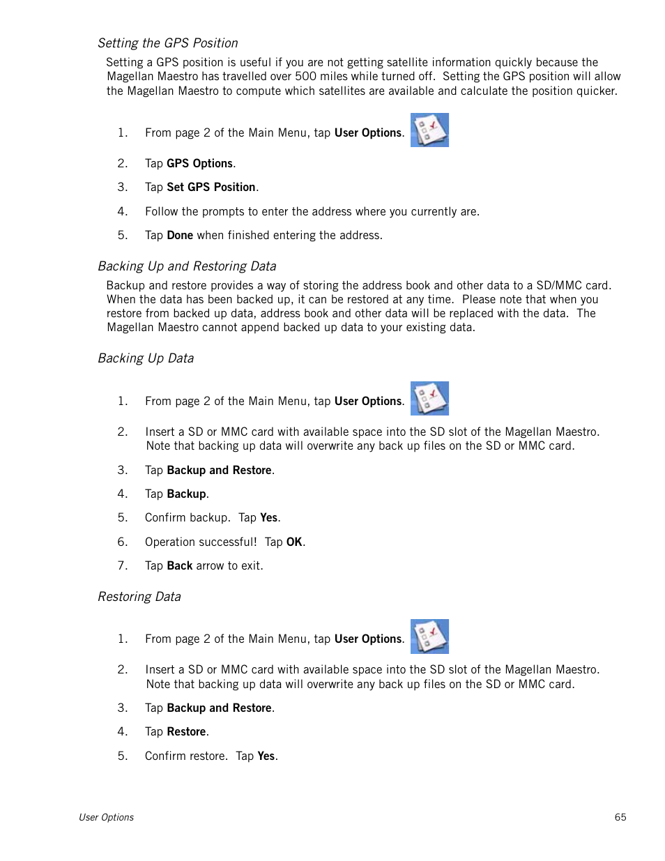 Magellan MAESTRO 5310 User Manual | Page 74 / 75
