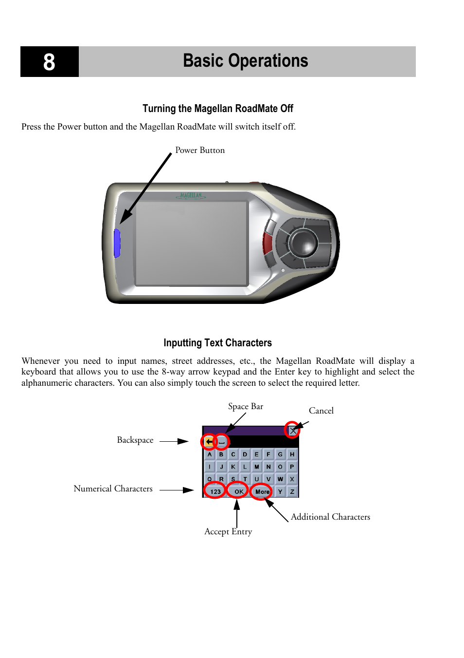 Basic operations | Magellan RoadMate 700 User Manual | Page 14 / 68