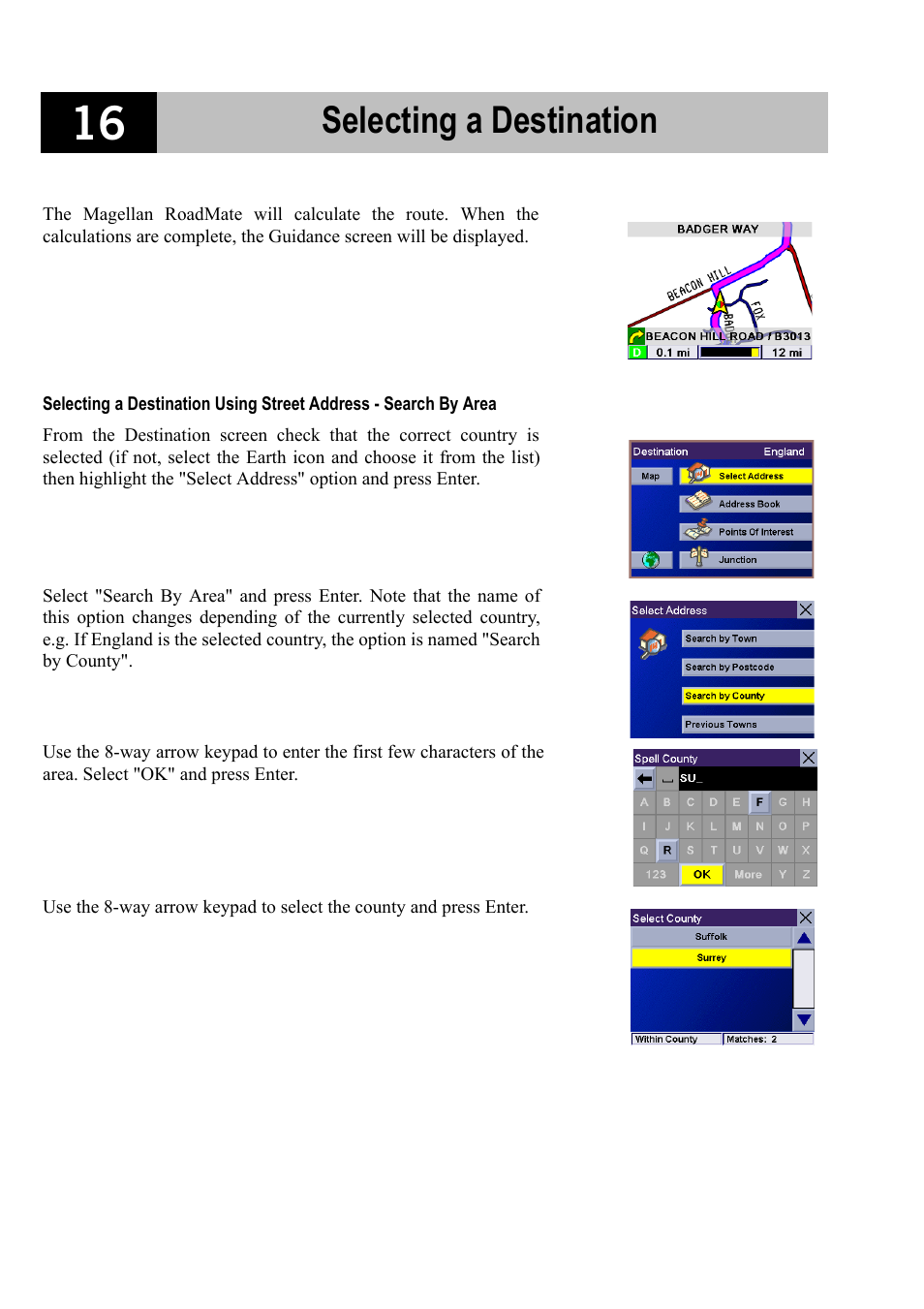 Selecting a destination | Magellan RoadMate 700 User Manual | Page 22 / 68