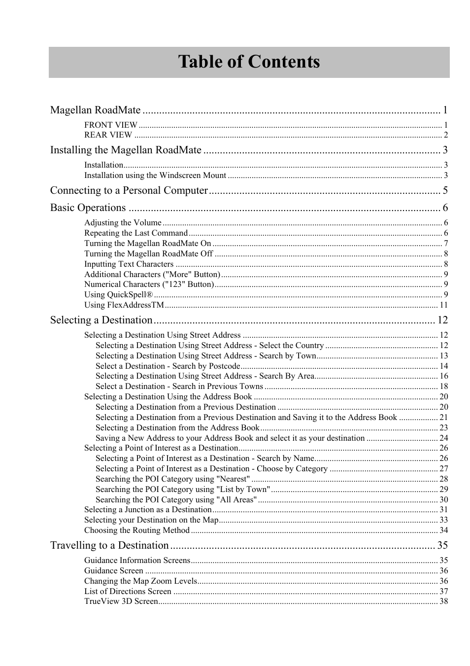 Magellan RoadMate 700 User Manual | Page 5 / 68