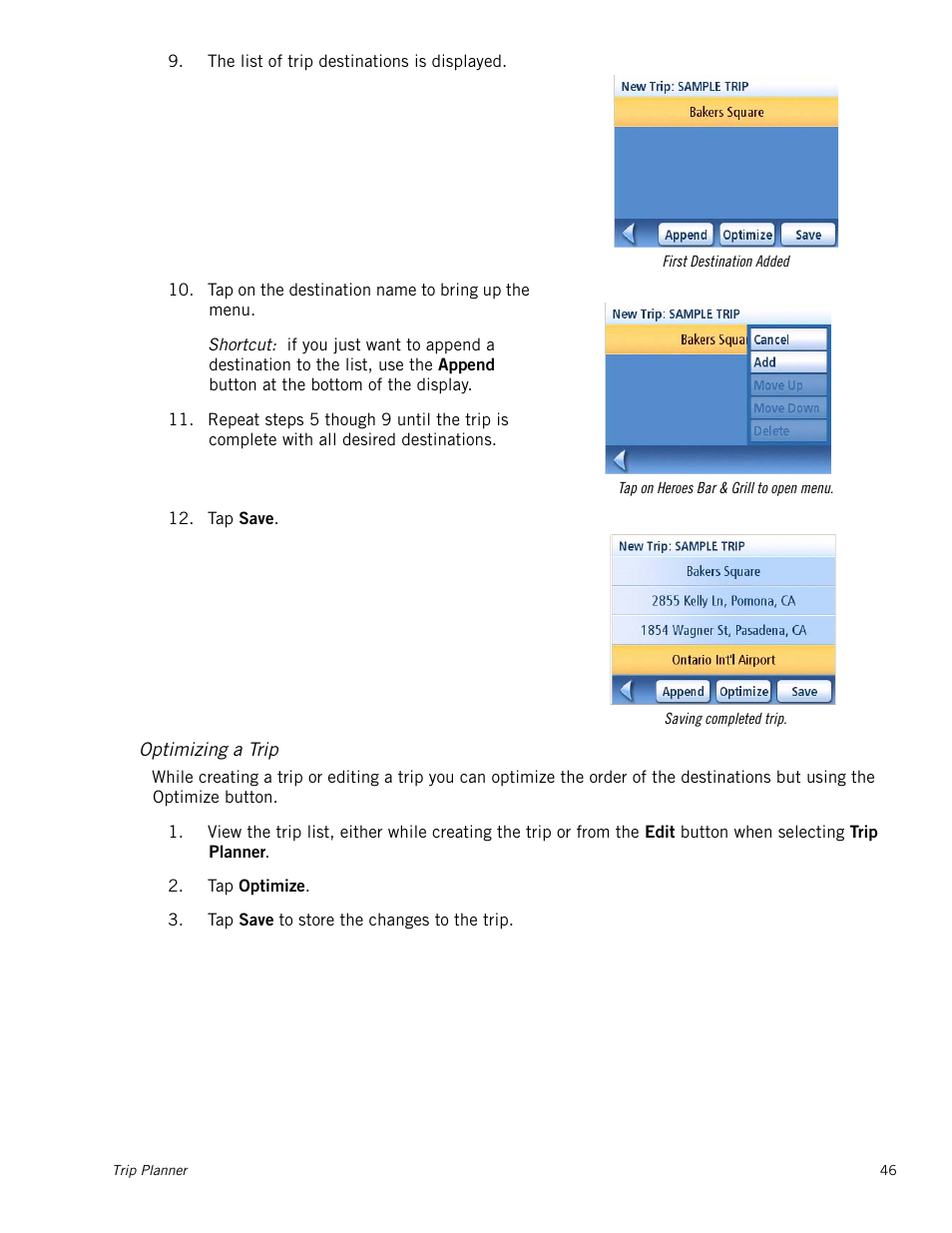Optimizing a trip | Magellan Maestro 3250 User Manual | Page 56 / 82