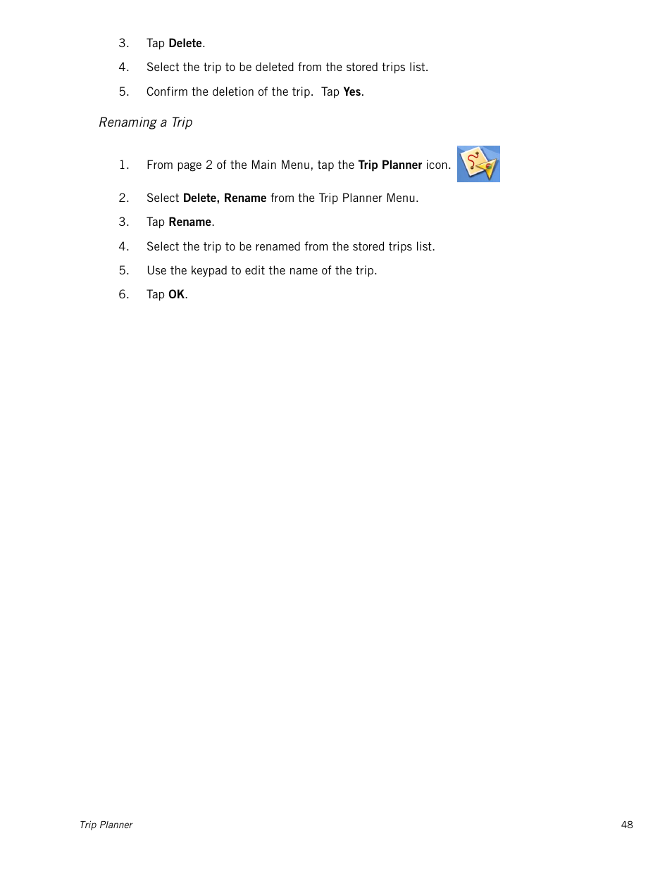 Renaming a trip | Magellan Maestro 3250 User Manual | Page 58 / 82
