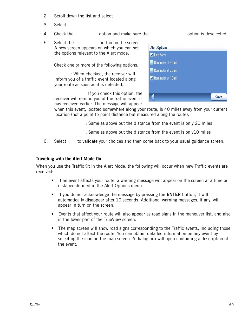 Traveling with the alert mode on | Magellan Maestro 3250 User Manual | Page 70 / 82