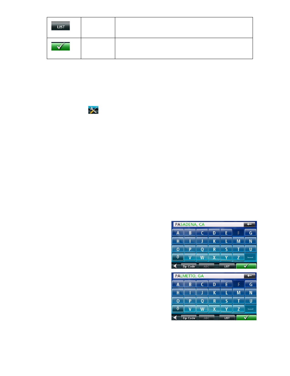 Access the main menu, Tap the settings icon, Tap keyboard | Select qwerty or abc, Selecting qwerty or abc keyboard, Notes on entering data, Smart city search | Magellan RoadMate 2055 User Manual | Page 15 / 46