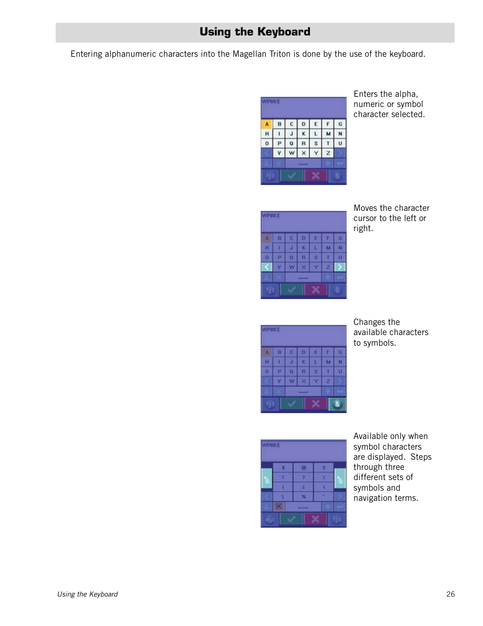 Using the keyboard | Magellan RoadMate 500 User Manual | Page 34 / 65