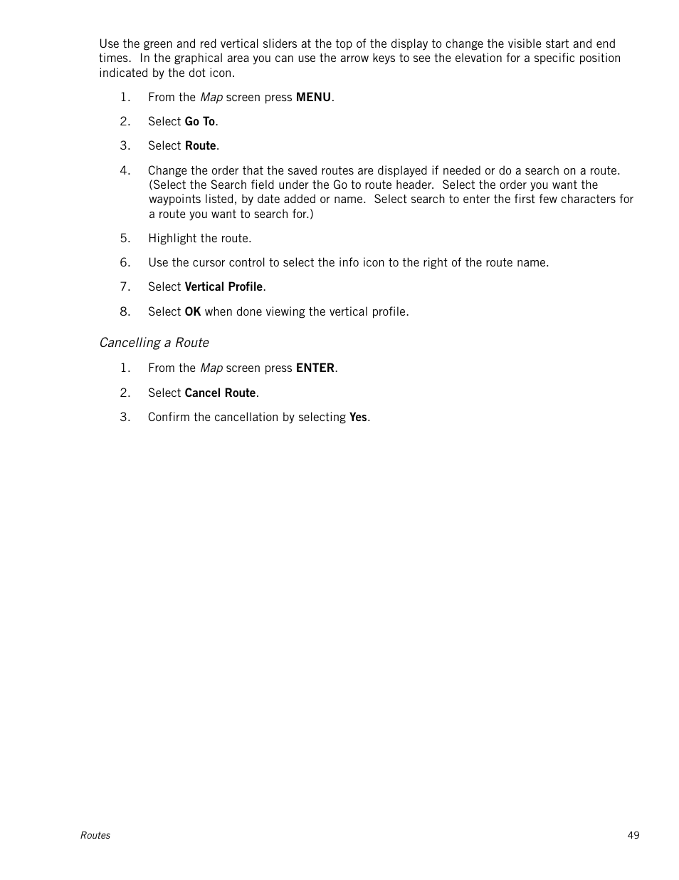 Cancelling a route | Magellan RoadMate 500 User Manual | Page 57 / 65
