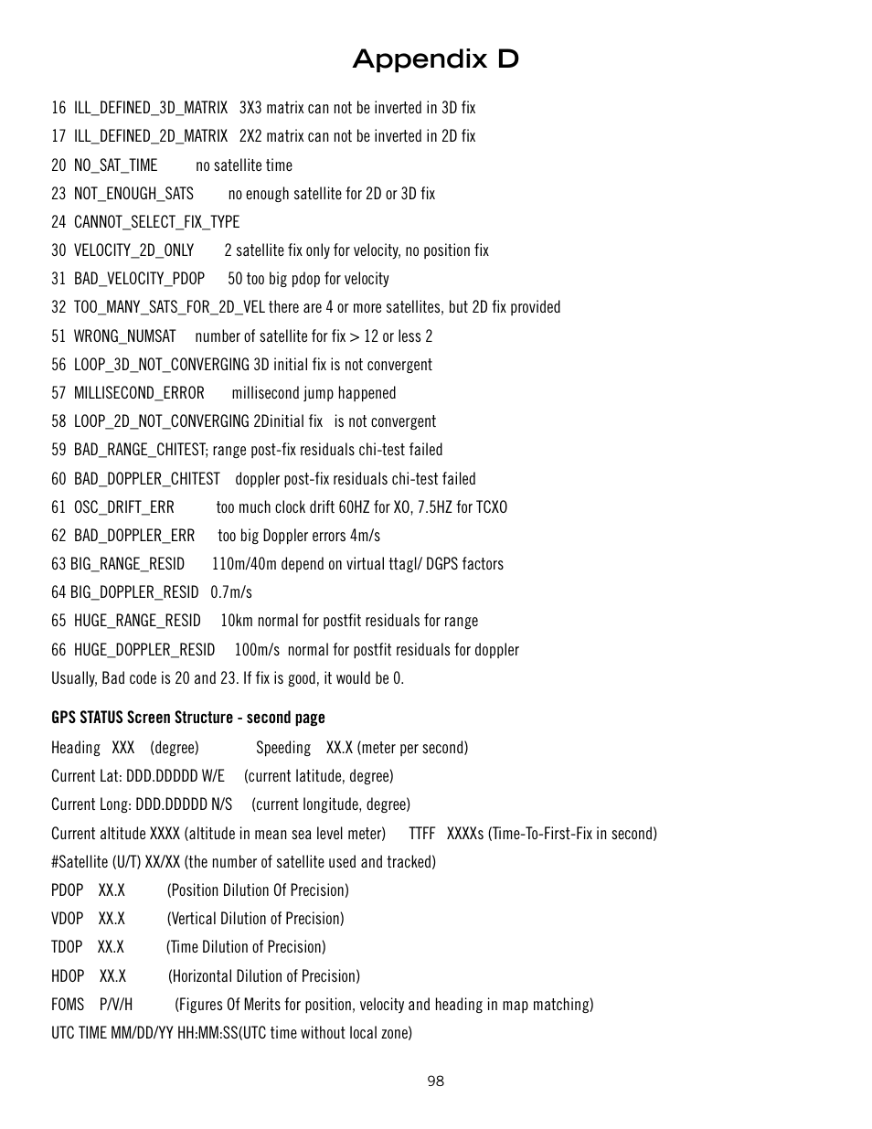 Appendix d | Magellan 800 User Manual | Page 105 / 107