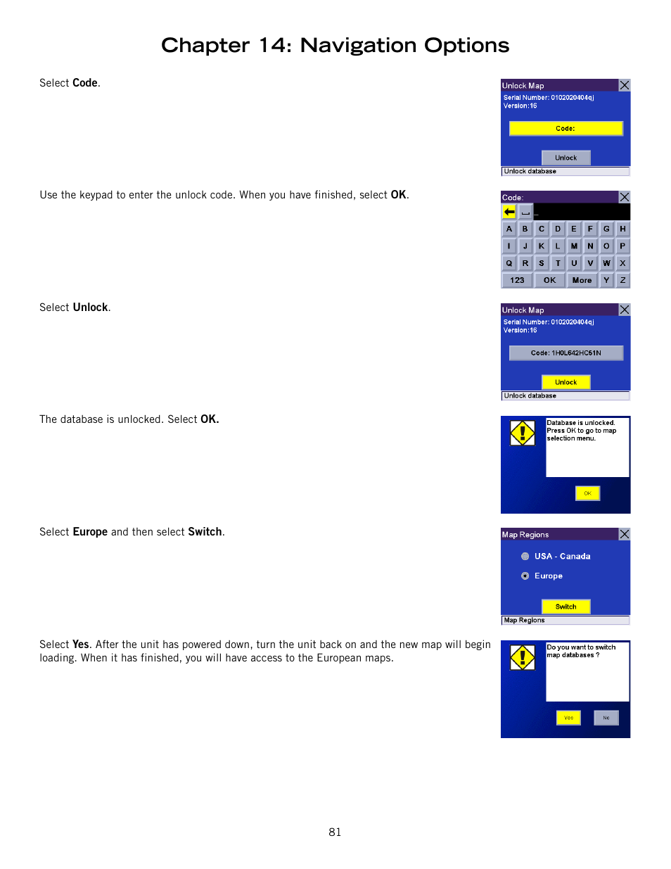 Chapter 14: navigation options | Magellan 800 User Manual | Page 90 / 107