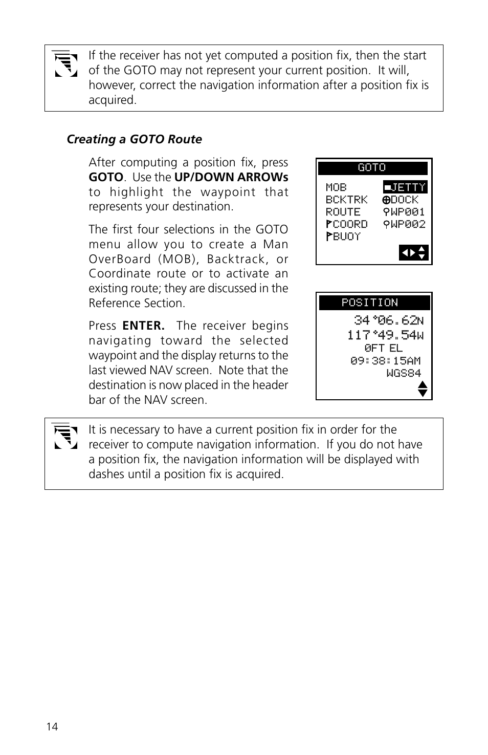 Creating a goto route | Magellan eXplorist XL User Manual | Page 22 / 94