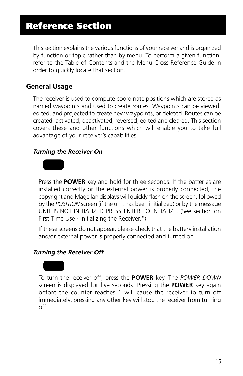 Reference section, General usage | Magellan eXplorist XL User Manual | Page 23 / 94