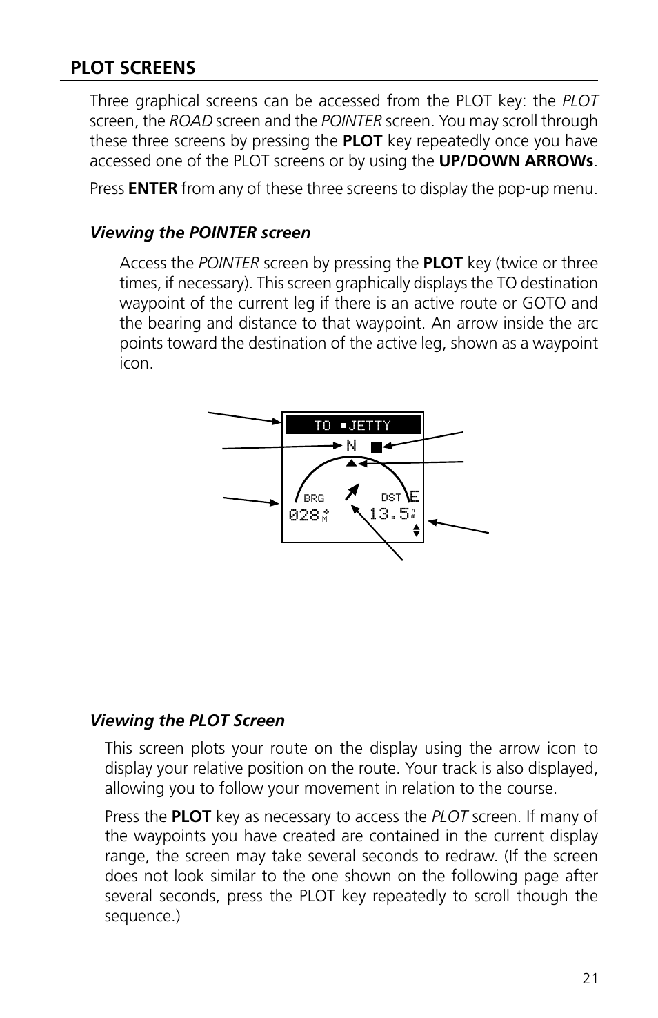Plot screens | Magellan eXplorist XL User Manual | Page 29 / 94