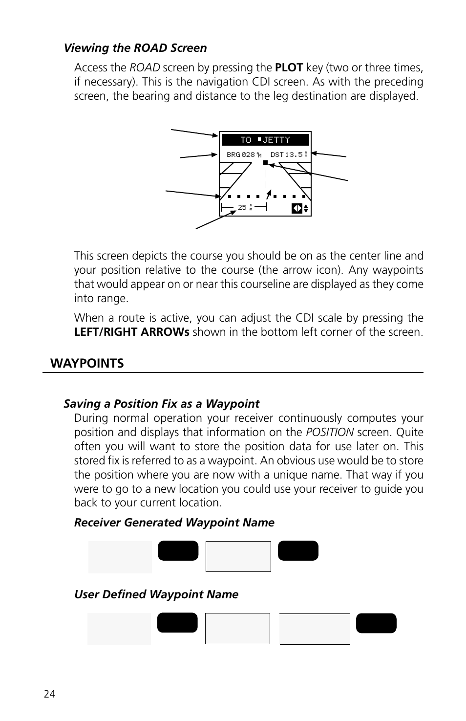 Waypoints, User defined waypoint name | Magellan eXplorist XL User Manual | Page 32 / 94