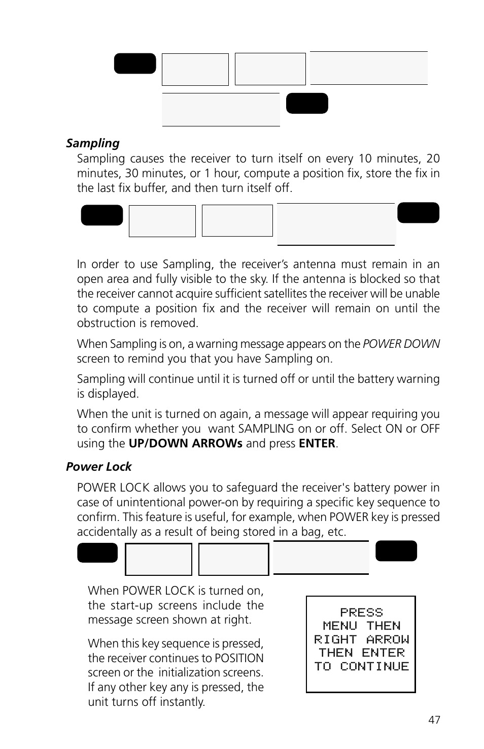 Press menu then right arrow then enter to continue | Magellan eXplorist XL User Manual | Page 55 / 94