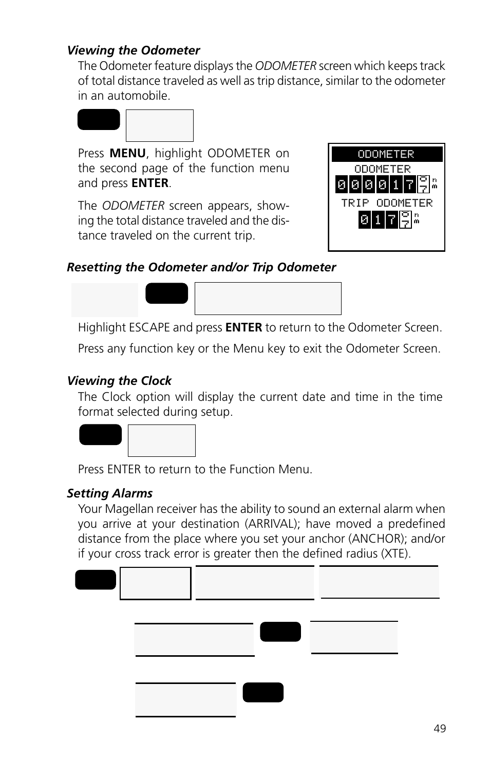 Odometer, Odometer trip odometer | Magellan eXplorist XL User Manual | Page 57 / 94