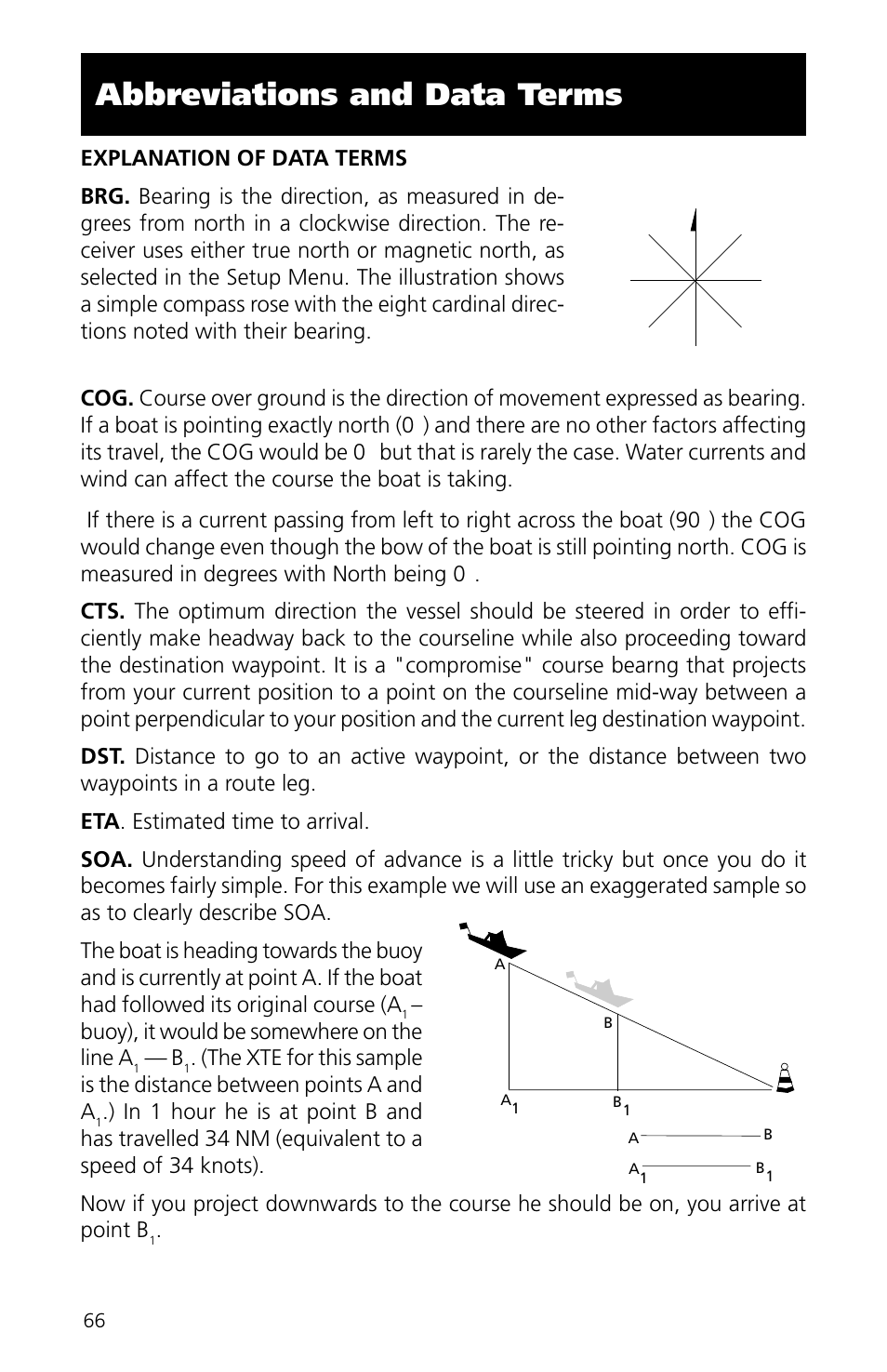 Abbreviations and data terms, Buoy), it would be somewhere on the line a | Magellan eXplorist XL User Manual | Page 74 / 94