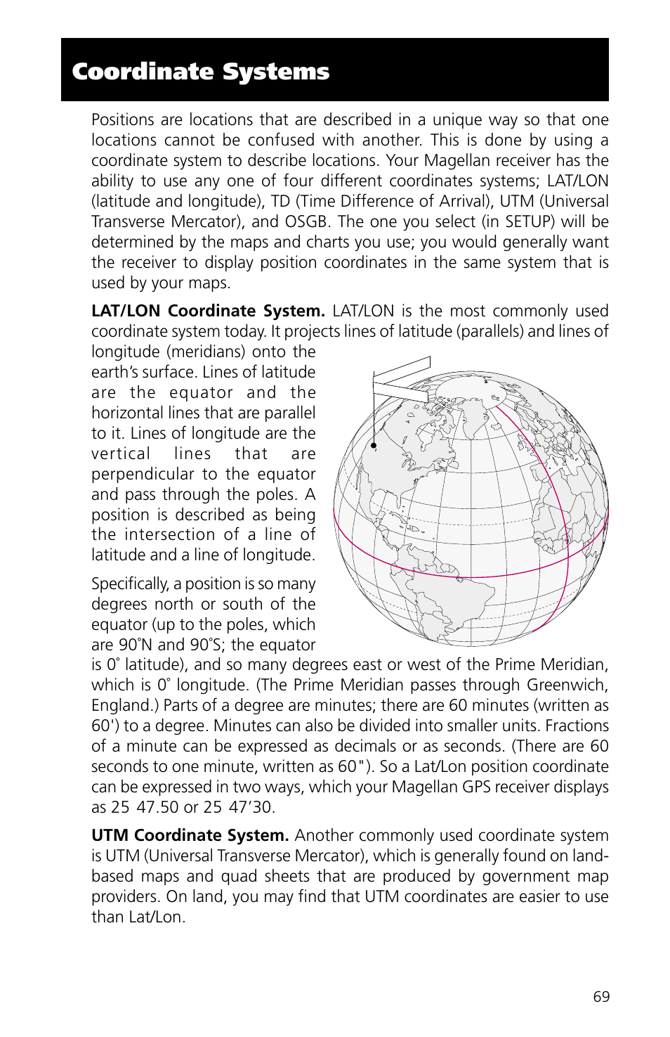 Coordinate systems | Magellan eXplorist XL User Manual | Page 77 / 94