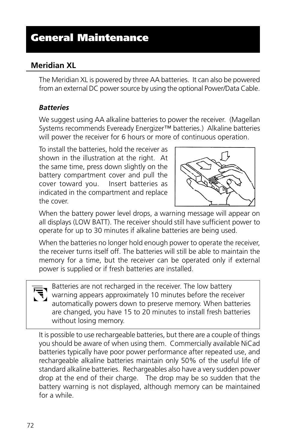 General maintenance | Magellan eXplorist XL User Manual | Page 80 / 94