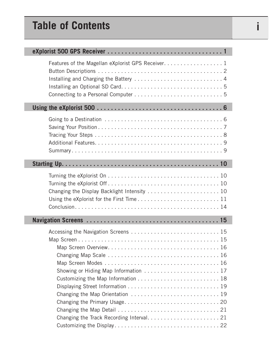 Magellan eXplorist 500 User Manual | Page 3 / 119