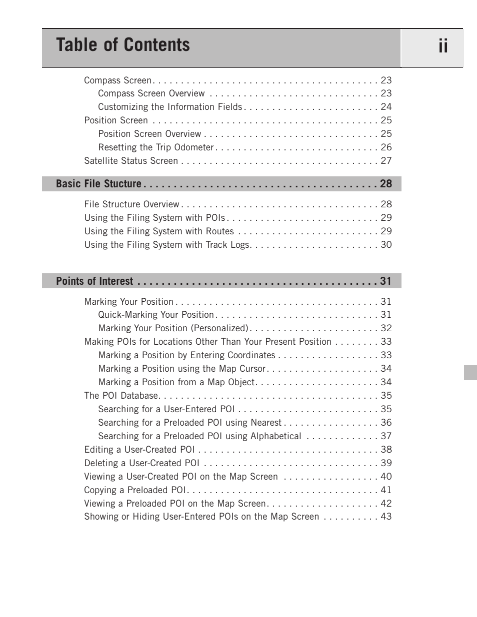 Table of contents ii | Magellan eXplorist 500 User Manual | Page 4 / 119