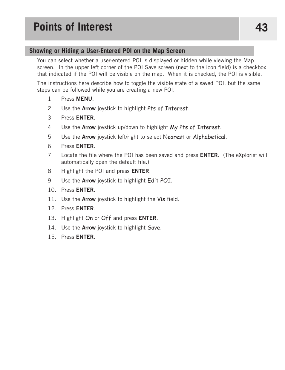 Points of interest 43 | Magellan eXplorist 500 User Manual | Page 50 / 119