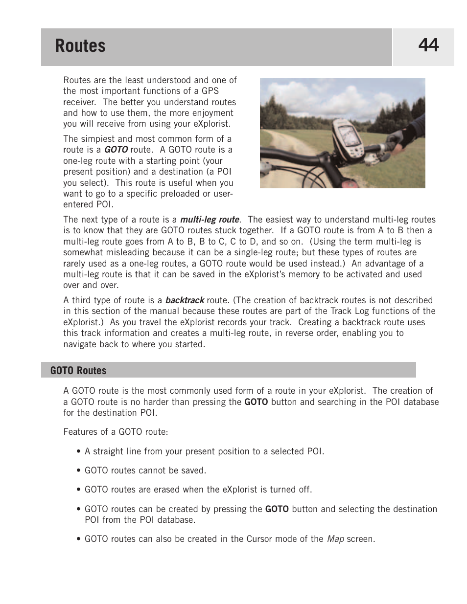 Routes, Goto routes | Magellan eXplorist 500 User Manual | Page 51 / 119