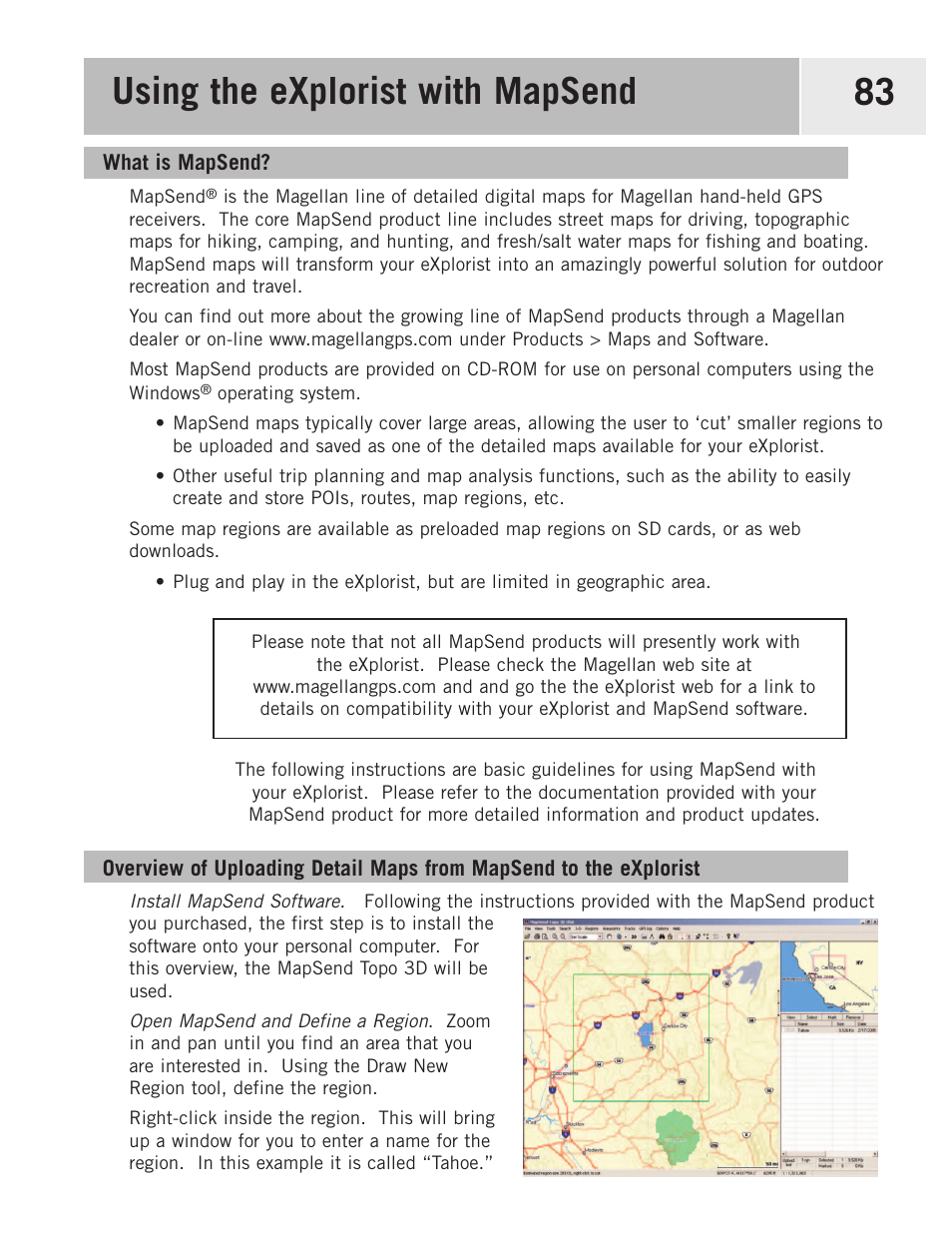 Using the explorist with mapsend, What is mapsend, Using mapsend | Magellan eXplorist 500 User Manual | Page 90 / 119