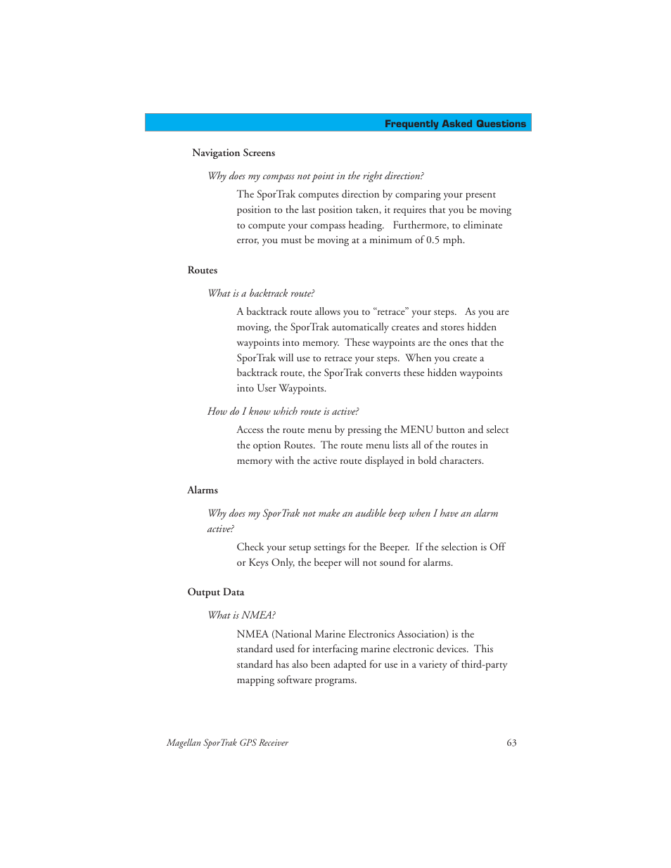 Magellan GPS receivers User Manual | Page 73 / 86
