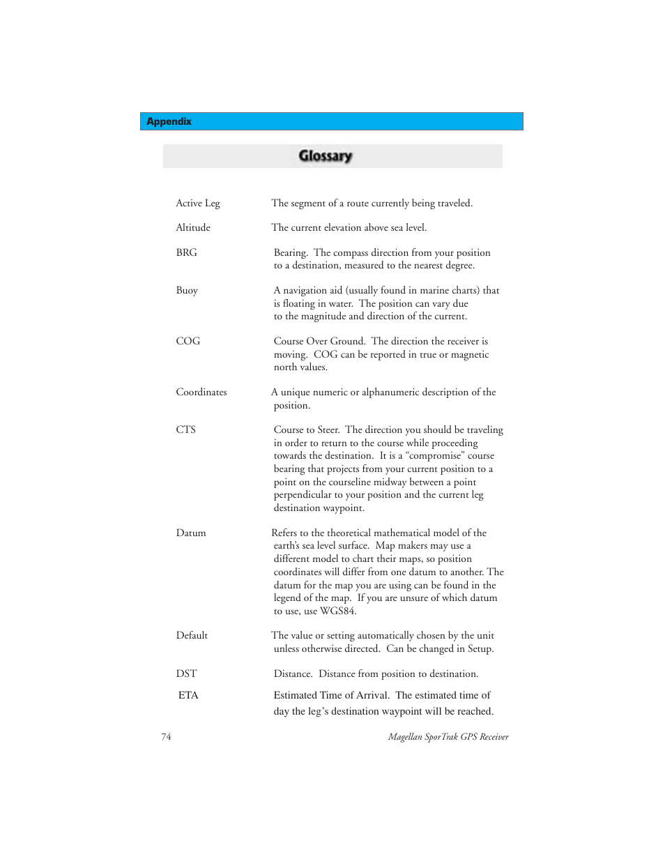 Magellan GPS receivers User Manual | Page 84 / 86