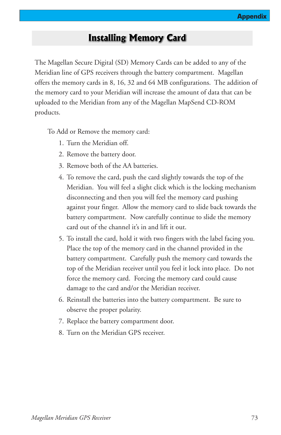 Magellan 310 User Manual | Page 83 / 89
