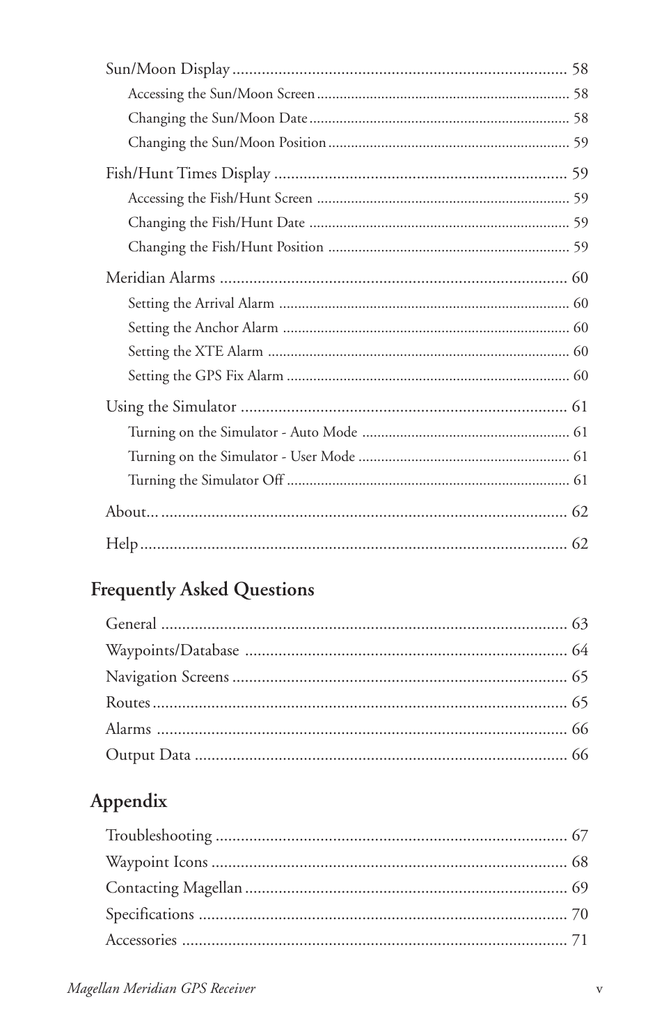 Frequently asked questions, Appendix | Magellan 310 User Manual | Page 9 / 89