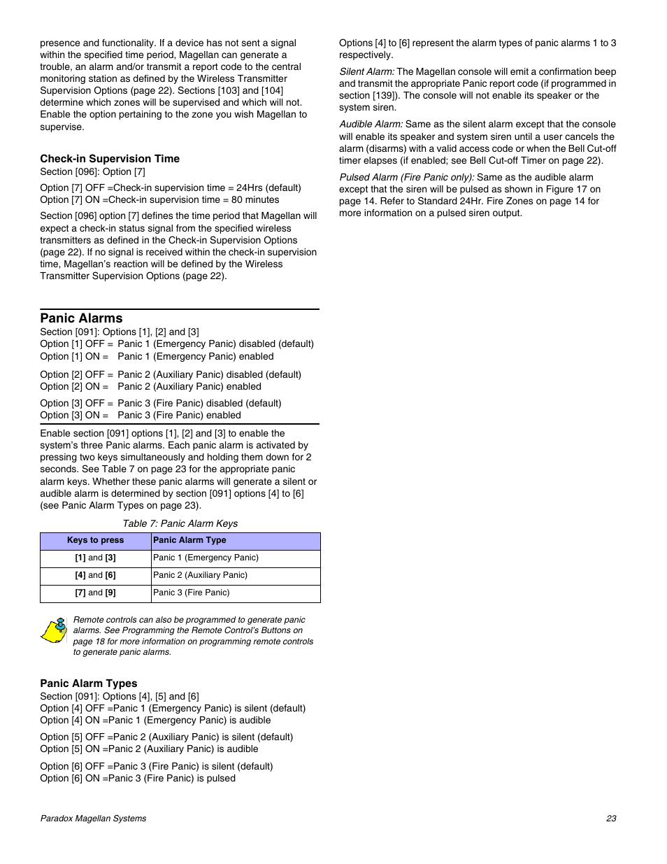 Panic alarms | Magellan All-In-One Security System V1.0 MG-6060 User Manual | Page 25 / 48