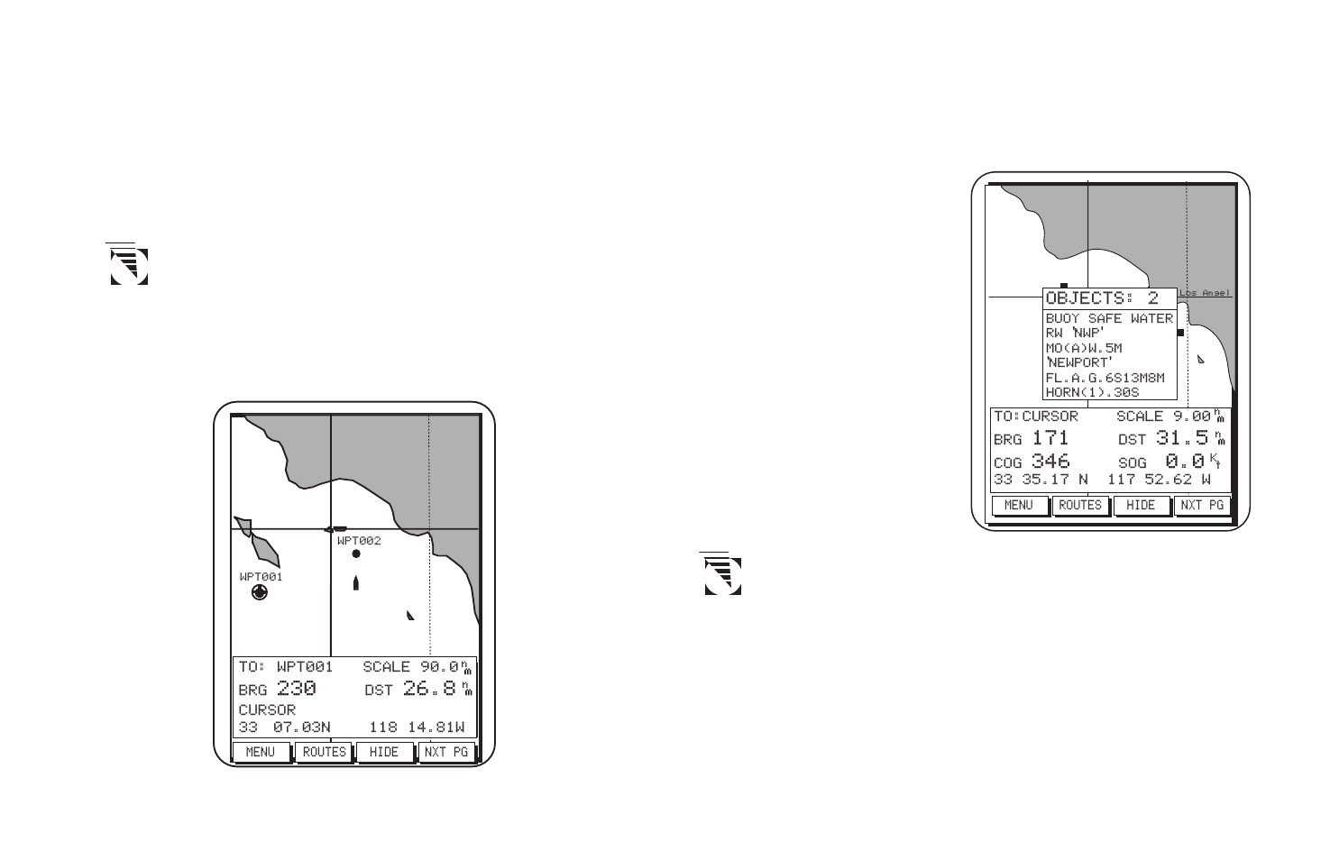 Viewing waypoint and navaid attributes | Magellan NAV6000 User Manual | Page 33 / 110