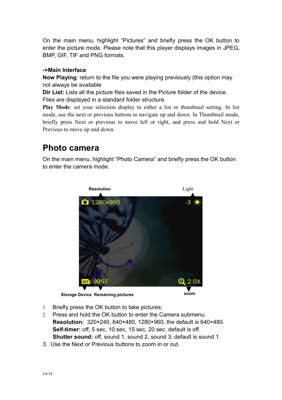 Photo camera | Mach Speed Technologies TRIO G2 User Manual | Page 14 / 18