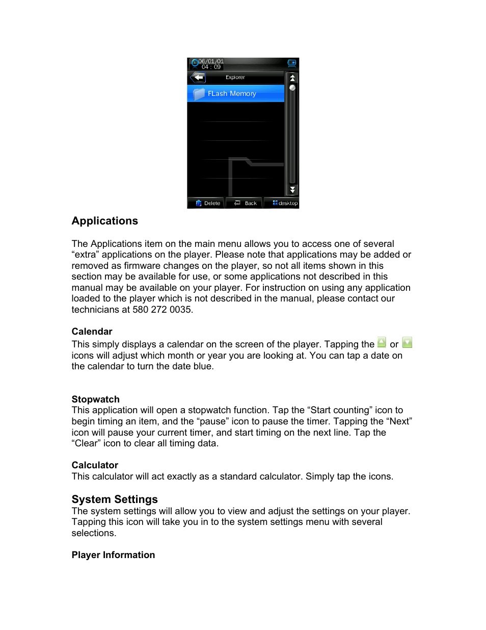Applications, System settings | Mach Speed Technologies T2810C User Manual | Page 23 / 28