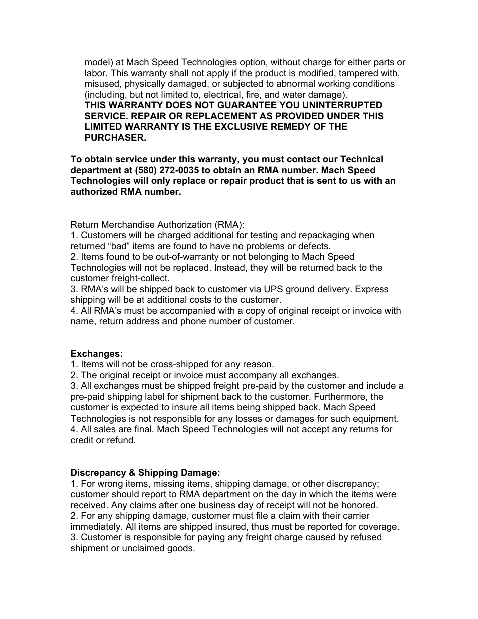 Mach Speed Technologies T2810C User Manual | Page 27 / 28