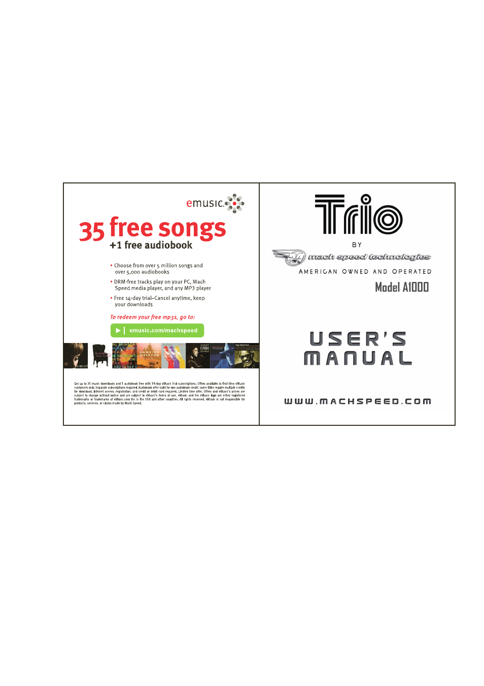 Mach Speed Technologies TRIO A1000 User Manual | Page 20 / 20