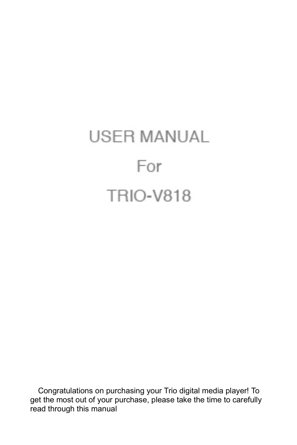 Mach Speed Technologies TRIO-V818 User Manual | 22 pages